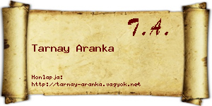 Tarnay Aranka névjegykártya